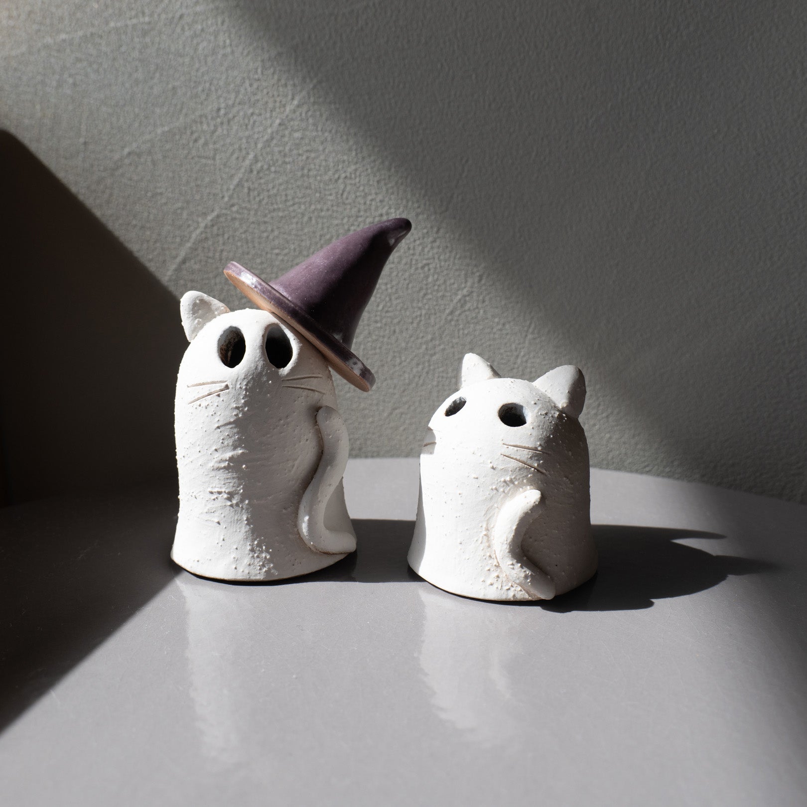 Handcrafted Shigaraki Ghost Cat inLarge, , – Halloween, made in Japan