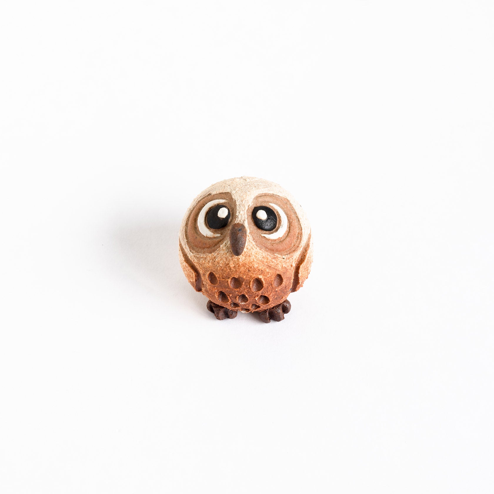 Small Owls L-handmade Shigaraki Homeware / Decoration-hoccori-Meizan Kiln