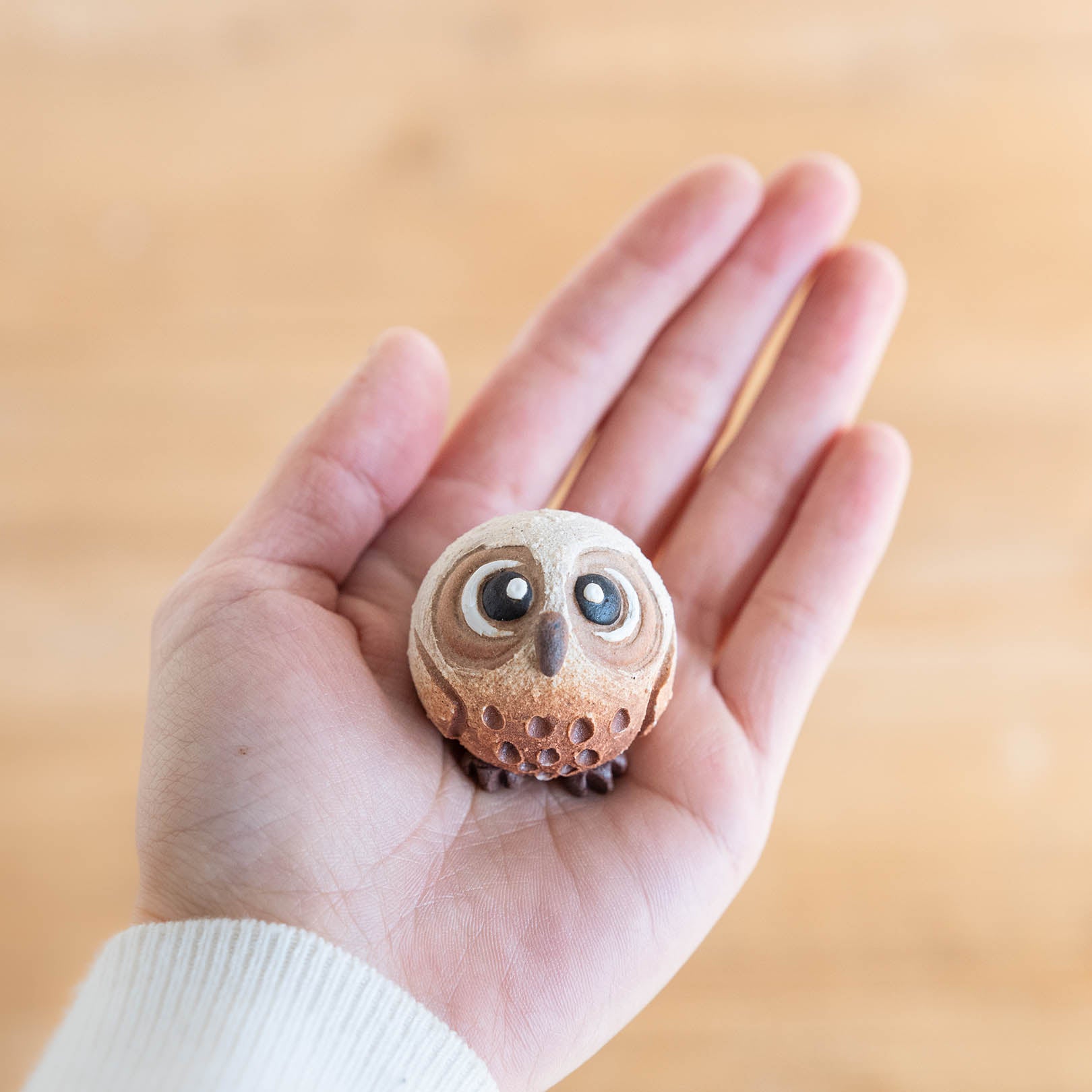 Small Owls L-handmade Shigaraki Homeware / Decoration-hoccori-Meizan Kiln