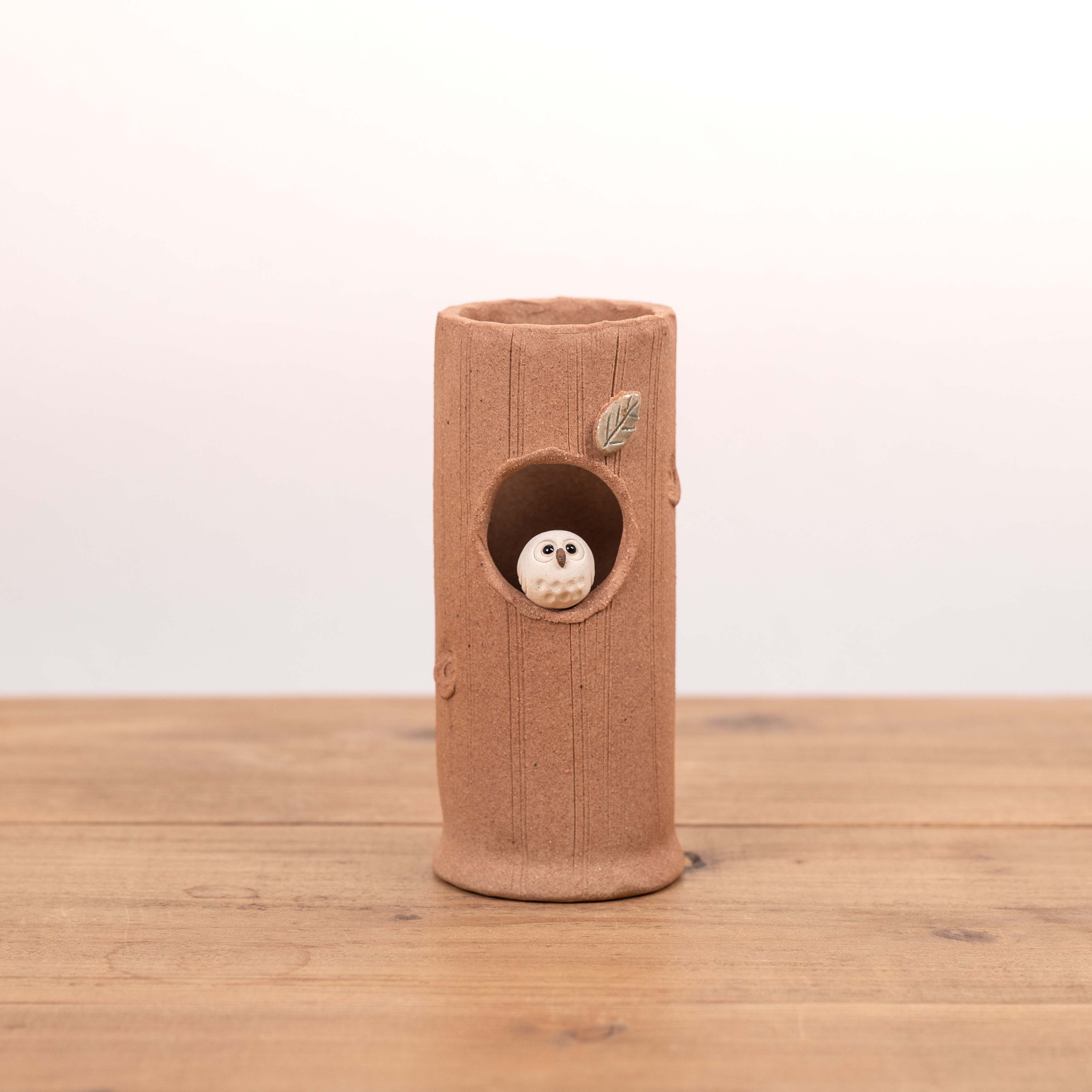 Scarlet Round Owl Vase