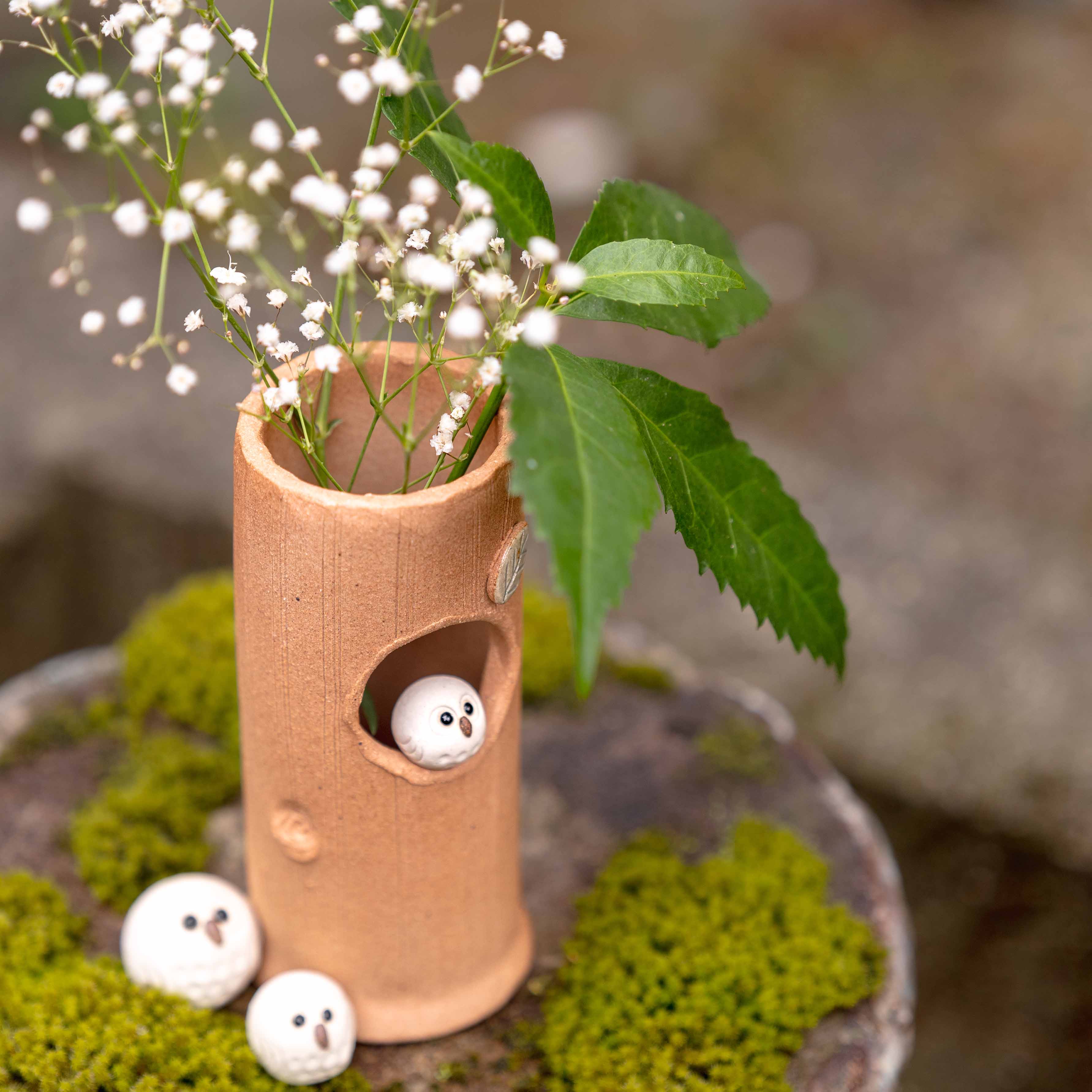 Scarlet Round Owl Vase