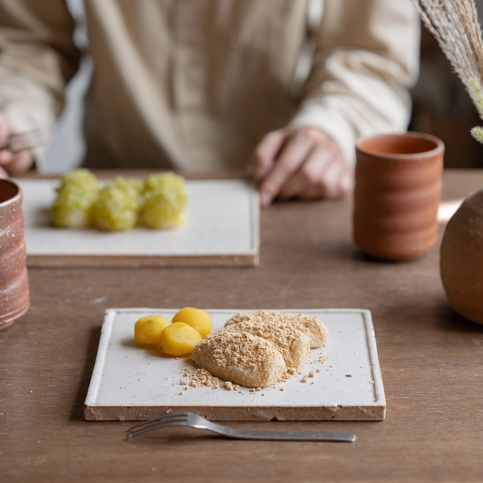 Square Plate M-handmade Shigaraki Tableware / Plates-Koshigaraki-Meizan Kiln