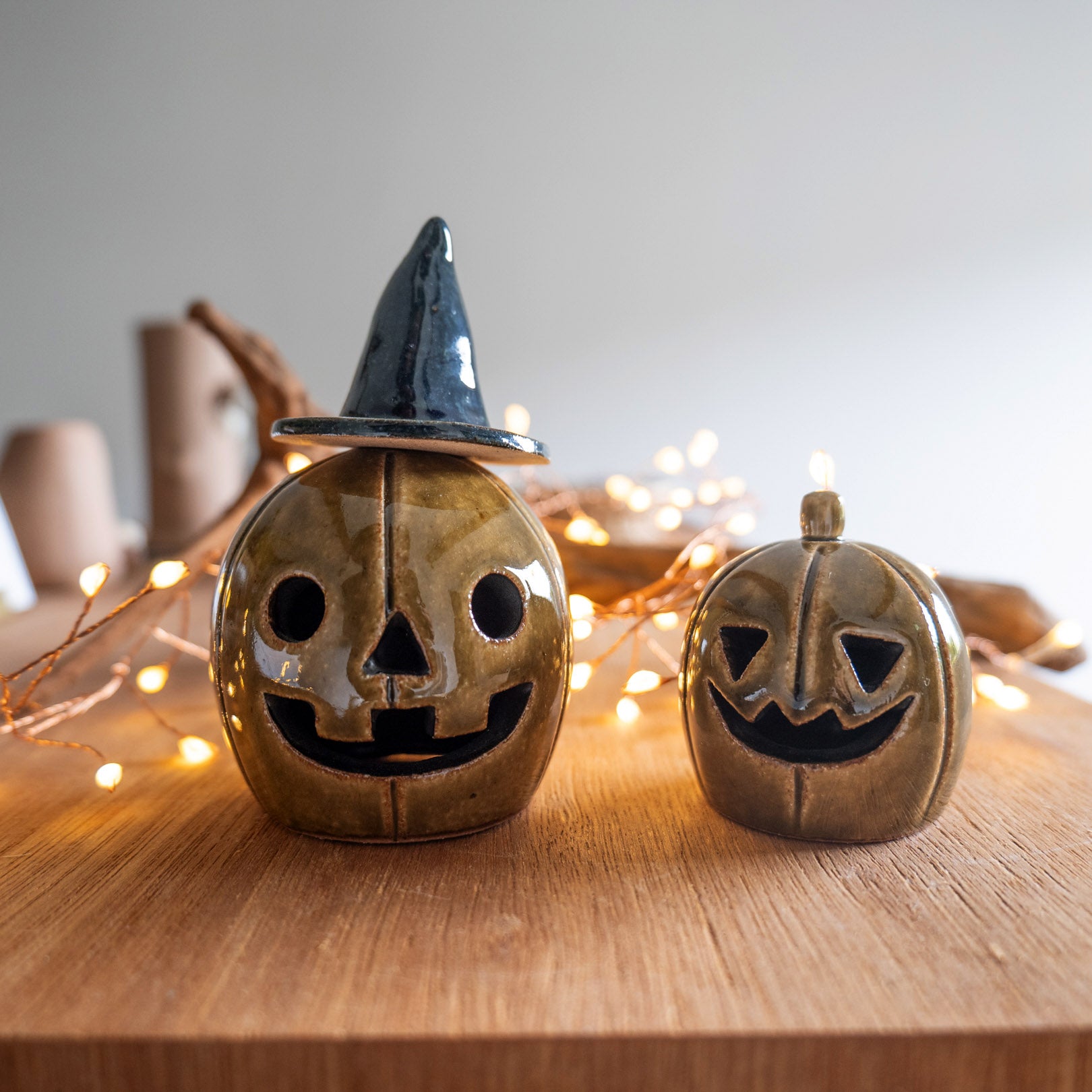 Handcrafted Shigaraki Large Pumpkin inGreen, , – Halloween, made in Japan