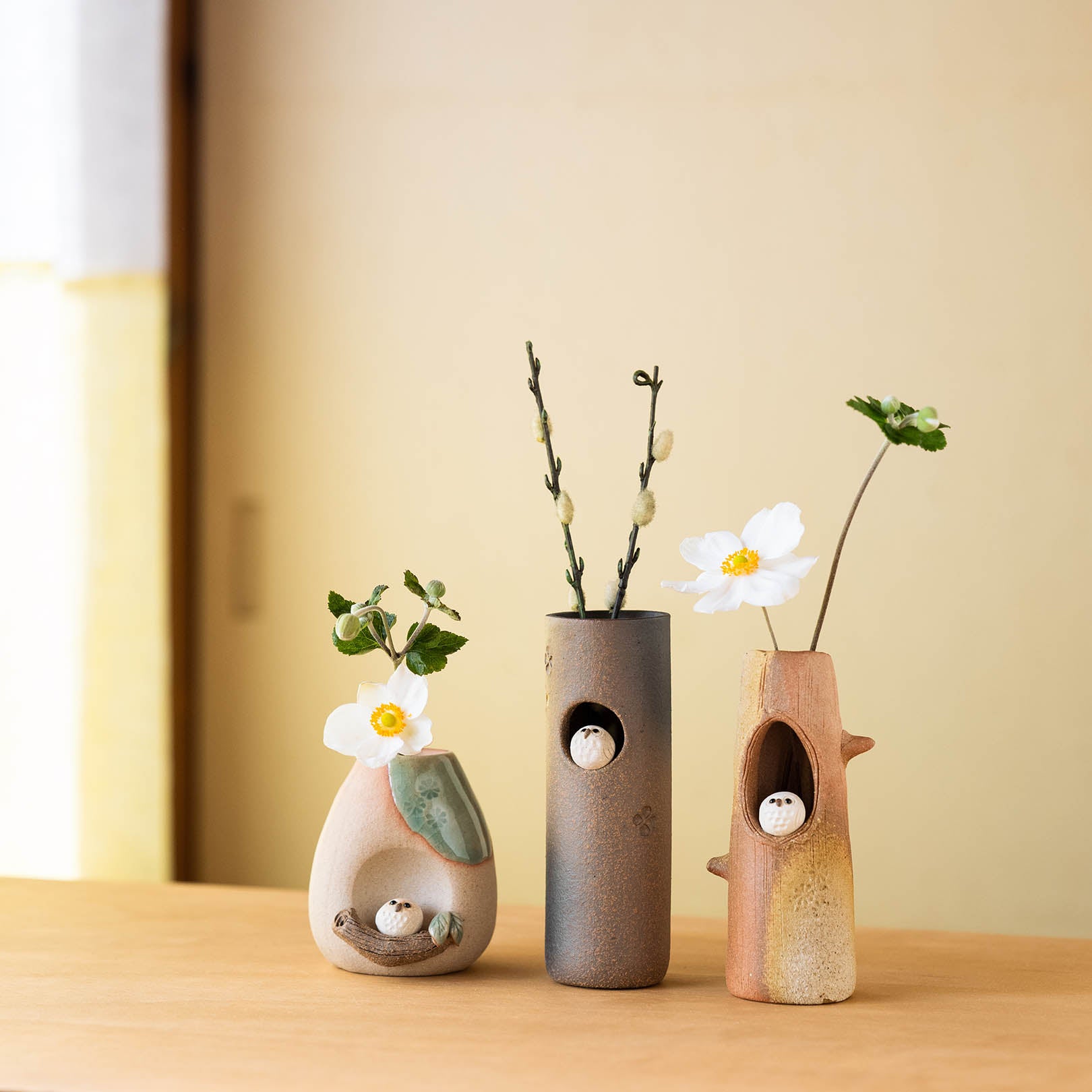 Handcrafted Shigaraki Mini Owl Vase in, , – hoccori, made in Japan