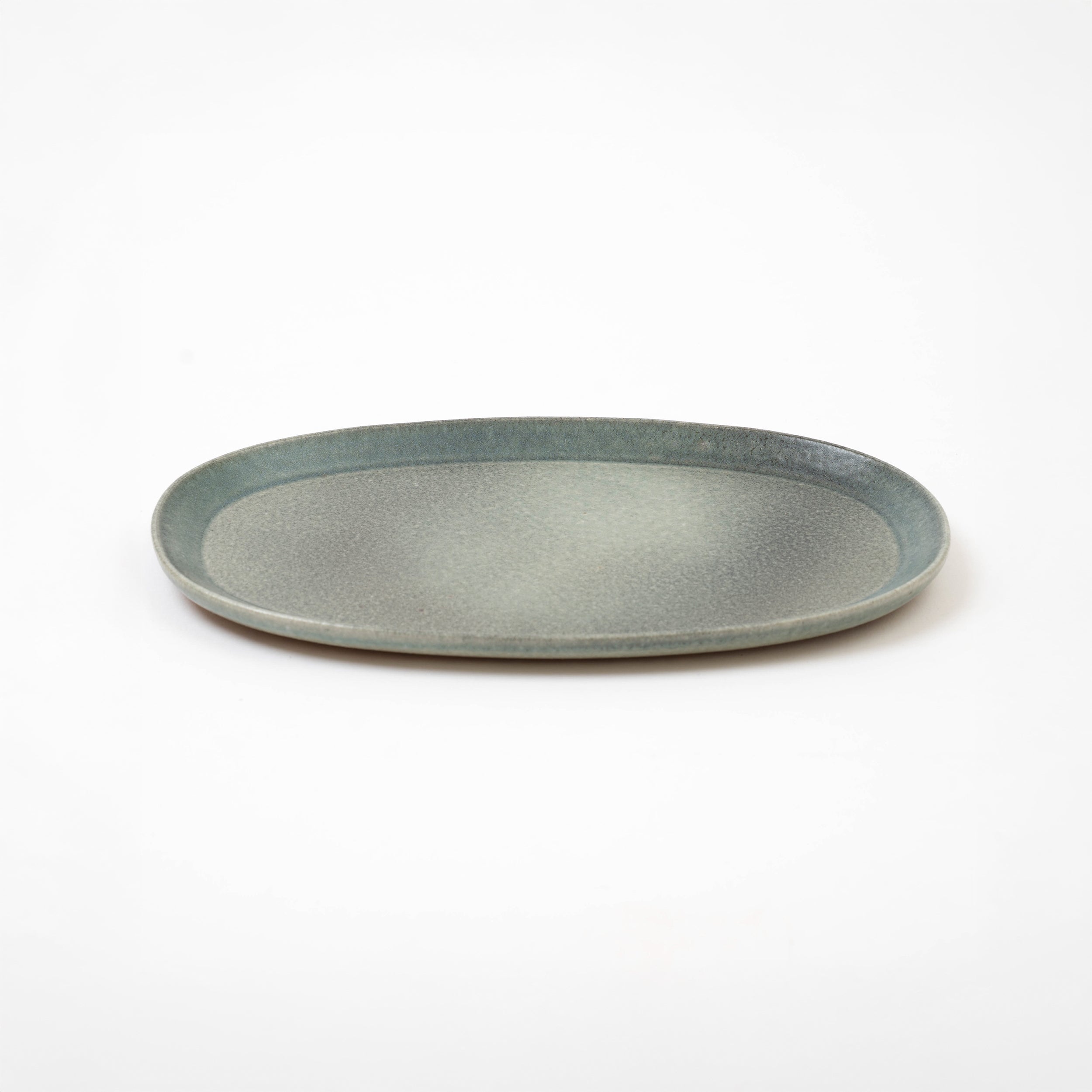 Handcrafted Shigaraki Oval Plate inCeladon, , – TEIBAN WARE, made in Japan