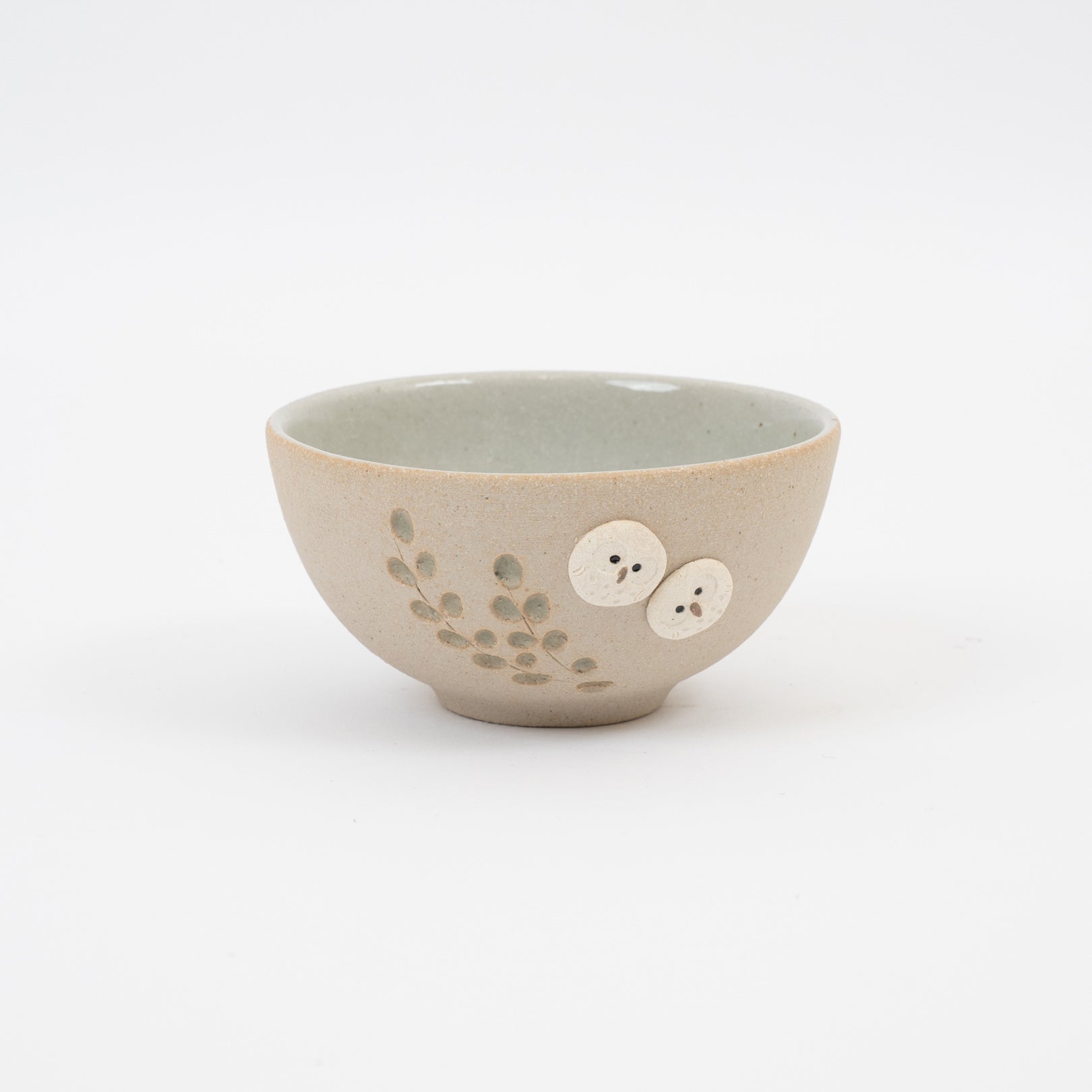 Handcrafted Shigaraki Owl Rice Bowl inWhite Owl, , – hoccori, made in Japan