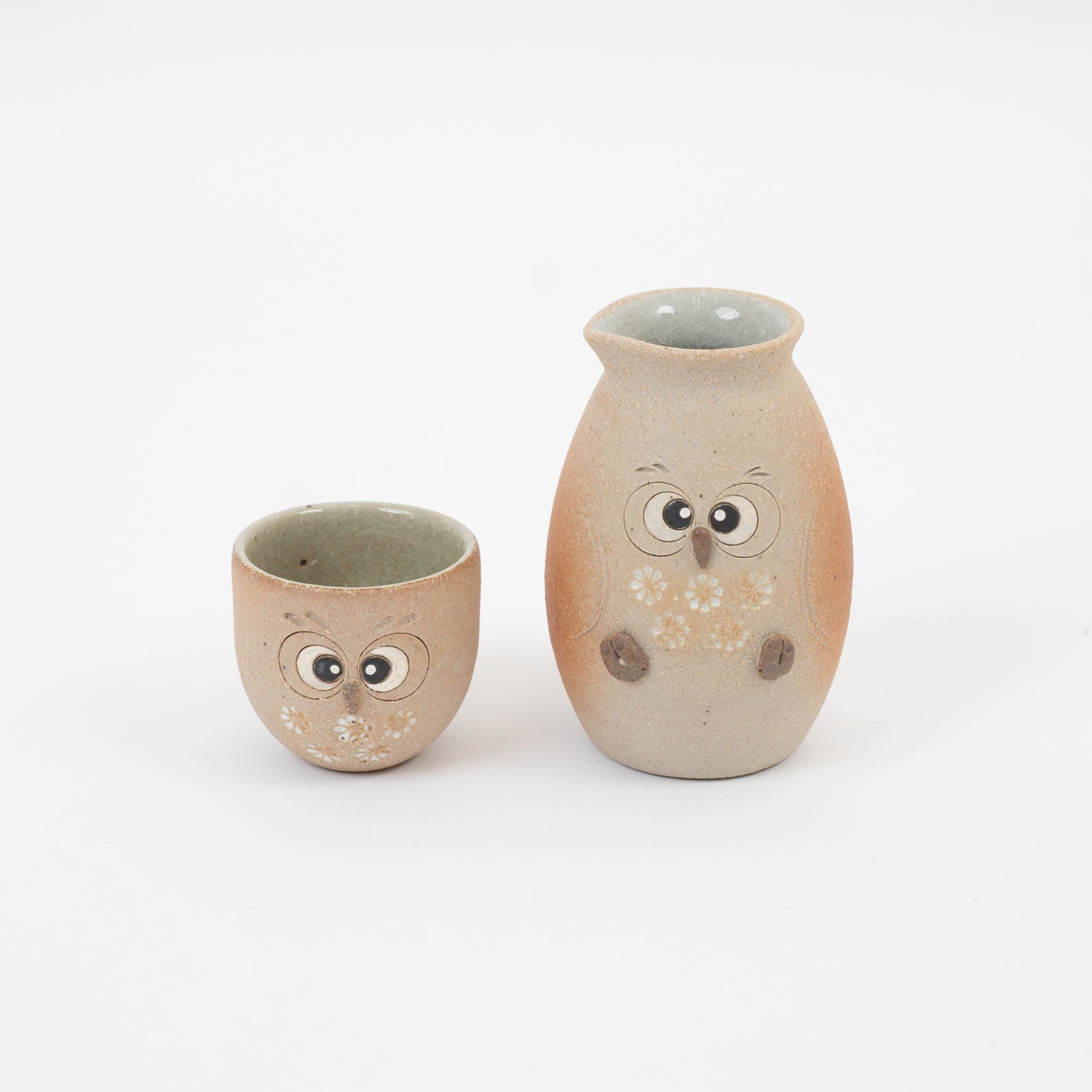 Handcrafted Shigaraki Owl Sake Cup inWhite Owl, , – hoccori, made in Japan
