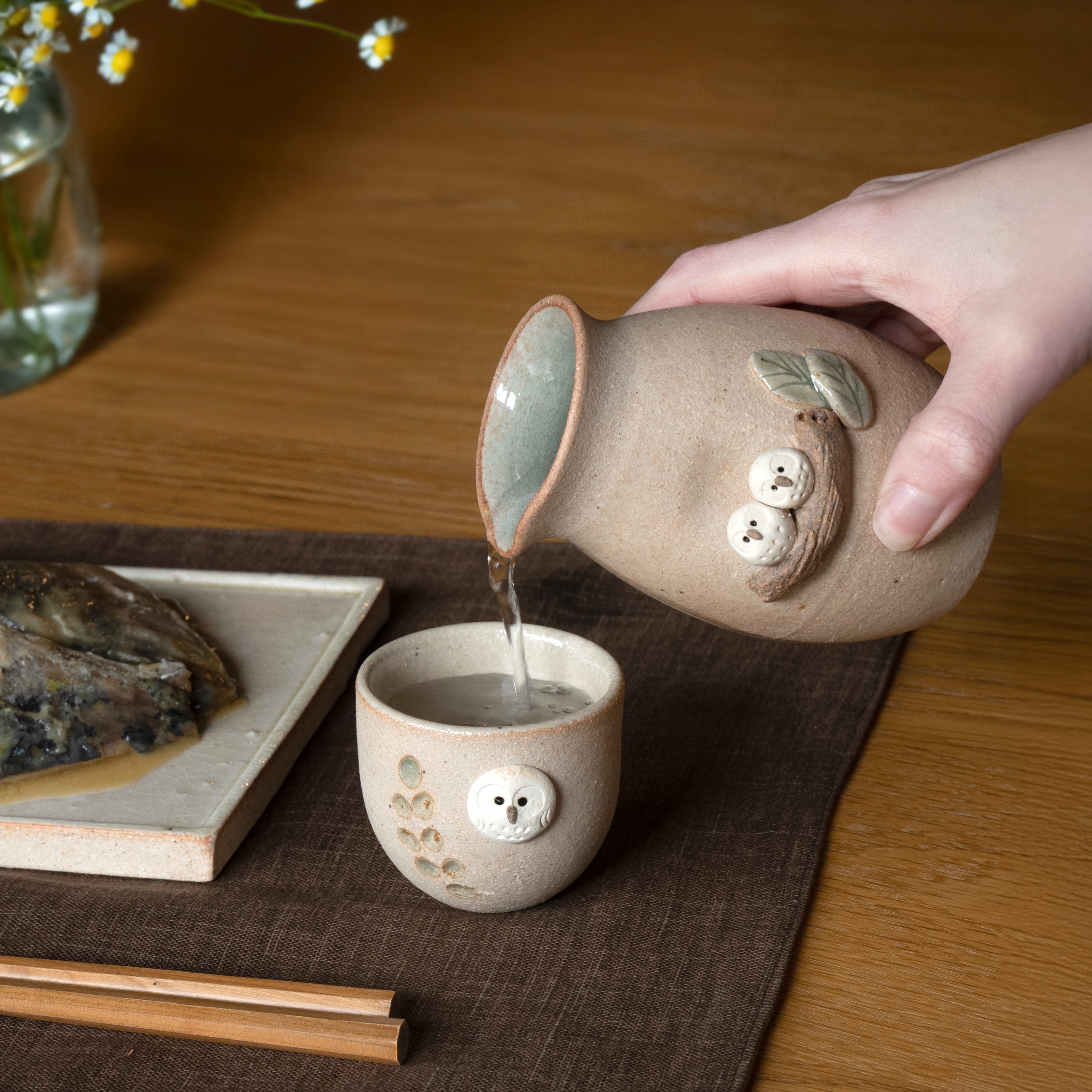 Owl Sake Cup – Shigaraki Ceramic | hoccori | Meizan Kiln