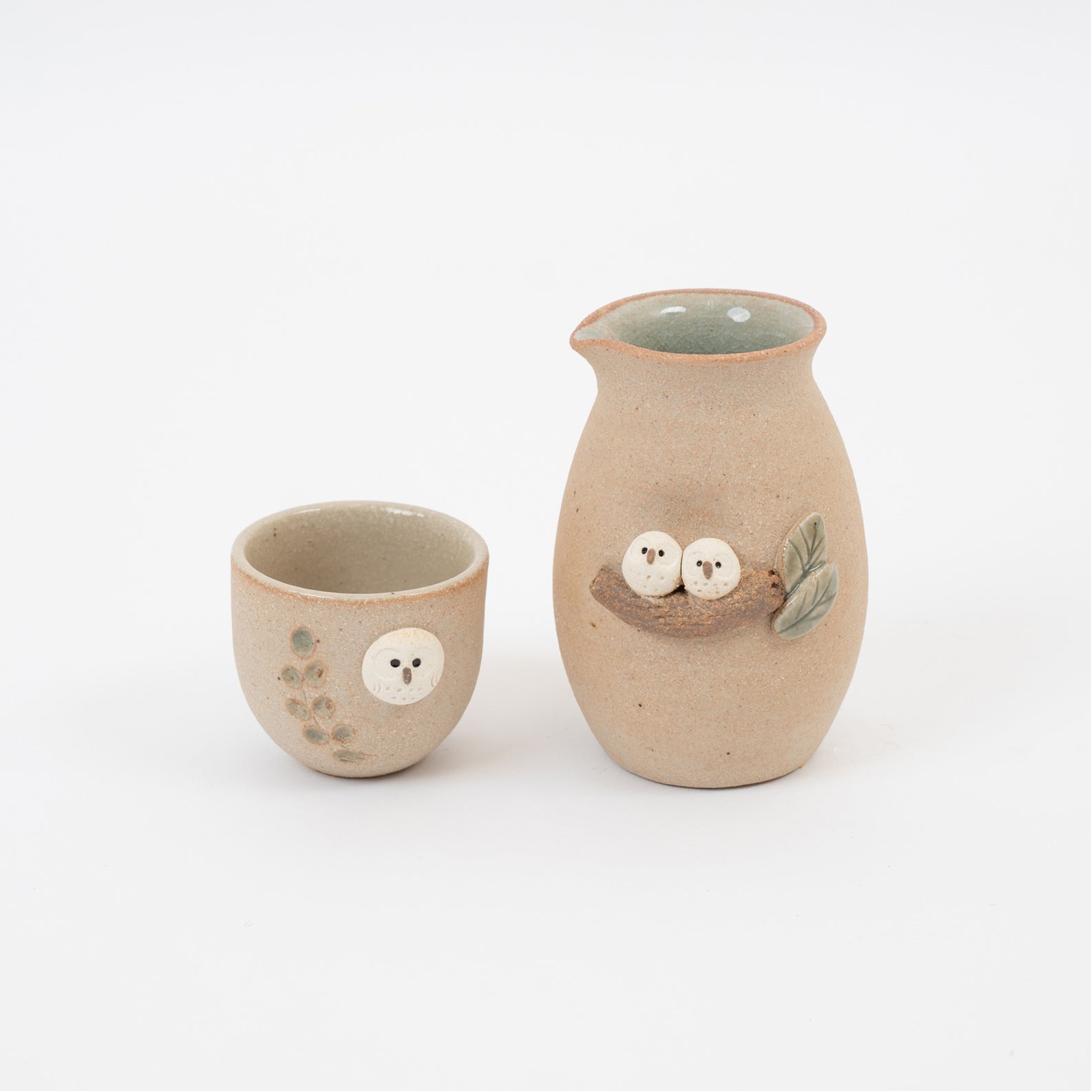 Handcrafted Shigaraki Owl Sake Cup inWhite Owl, , – hoccori, made in Japan