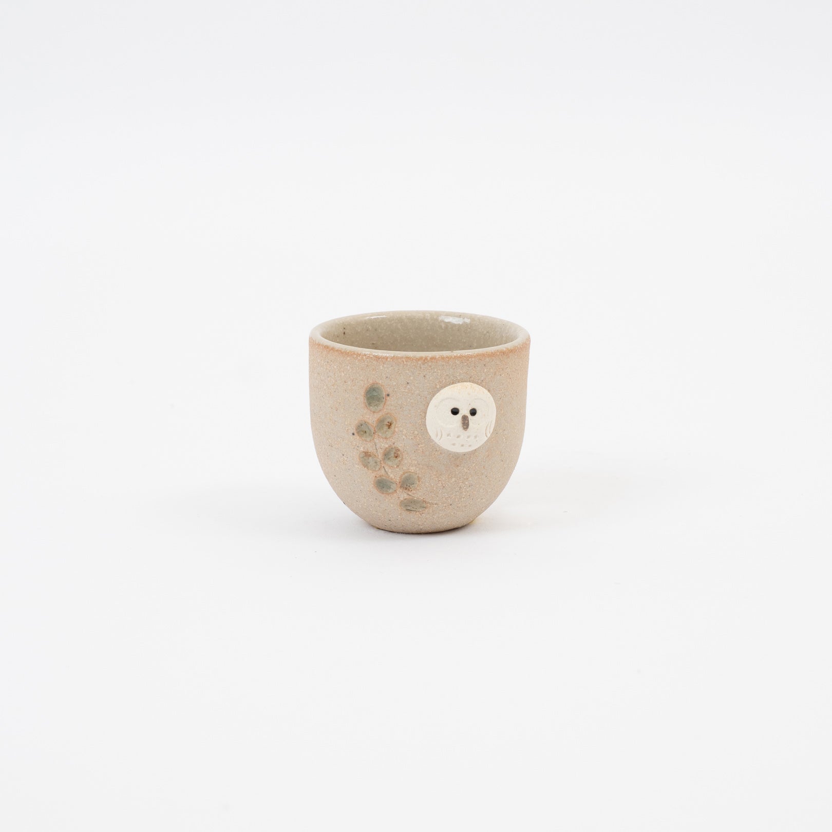 Handcrafted Shigaraki Owl Sake Cup inWhite Owl, , – hoccori, made in Japan
