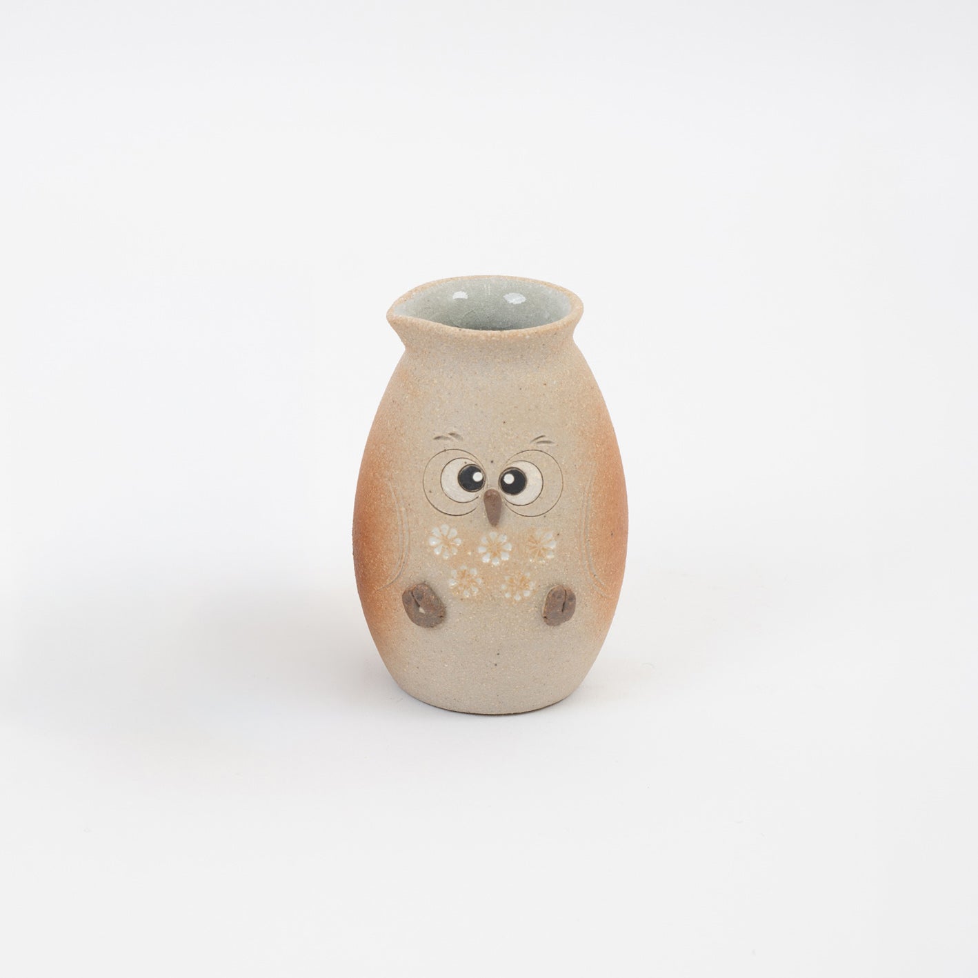 Handcrafted Shigaraki Owl Sake Pitcher inPerfectly Round Owl, , – hoccori, made in Japan