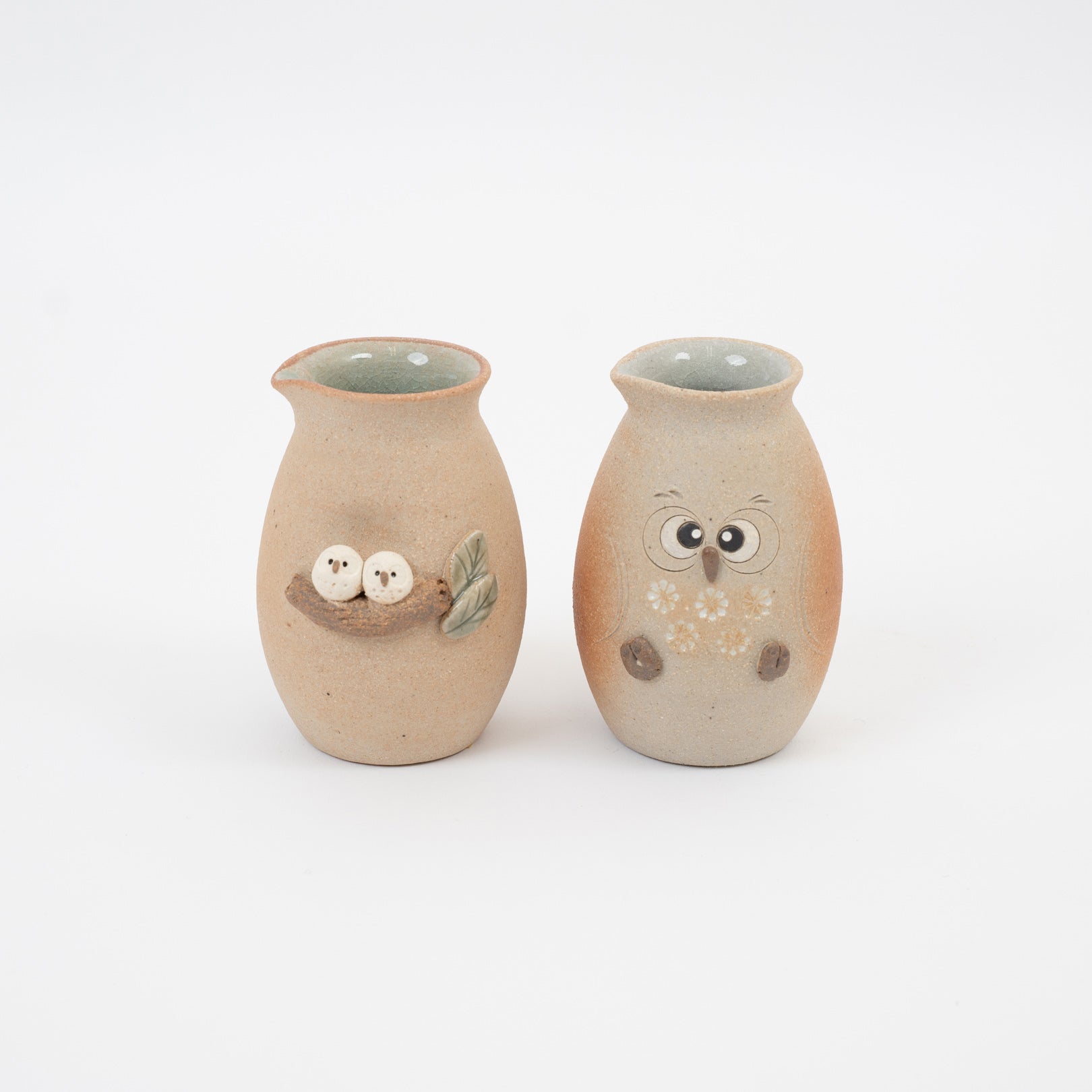 Handcrafted Shigaraki Owl Sake Pitcher inWhite Owl, , – hoccori, made in Japan