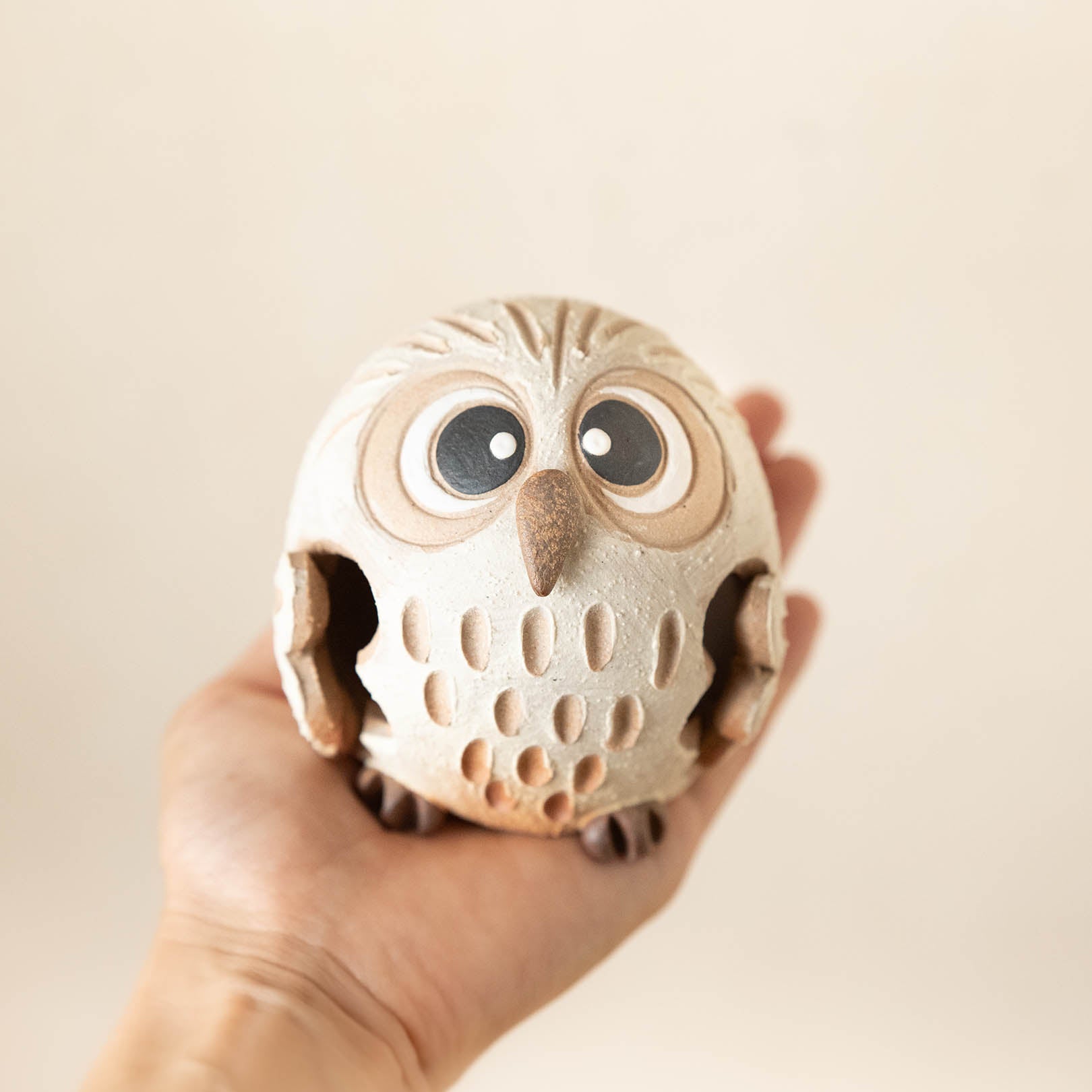 Handcrafted Shigaraki Perfectly Round Owl inNo. 2, , – hoccori, made in Japan