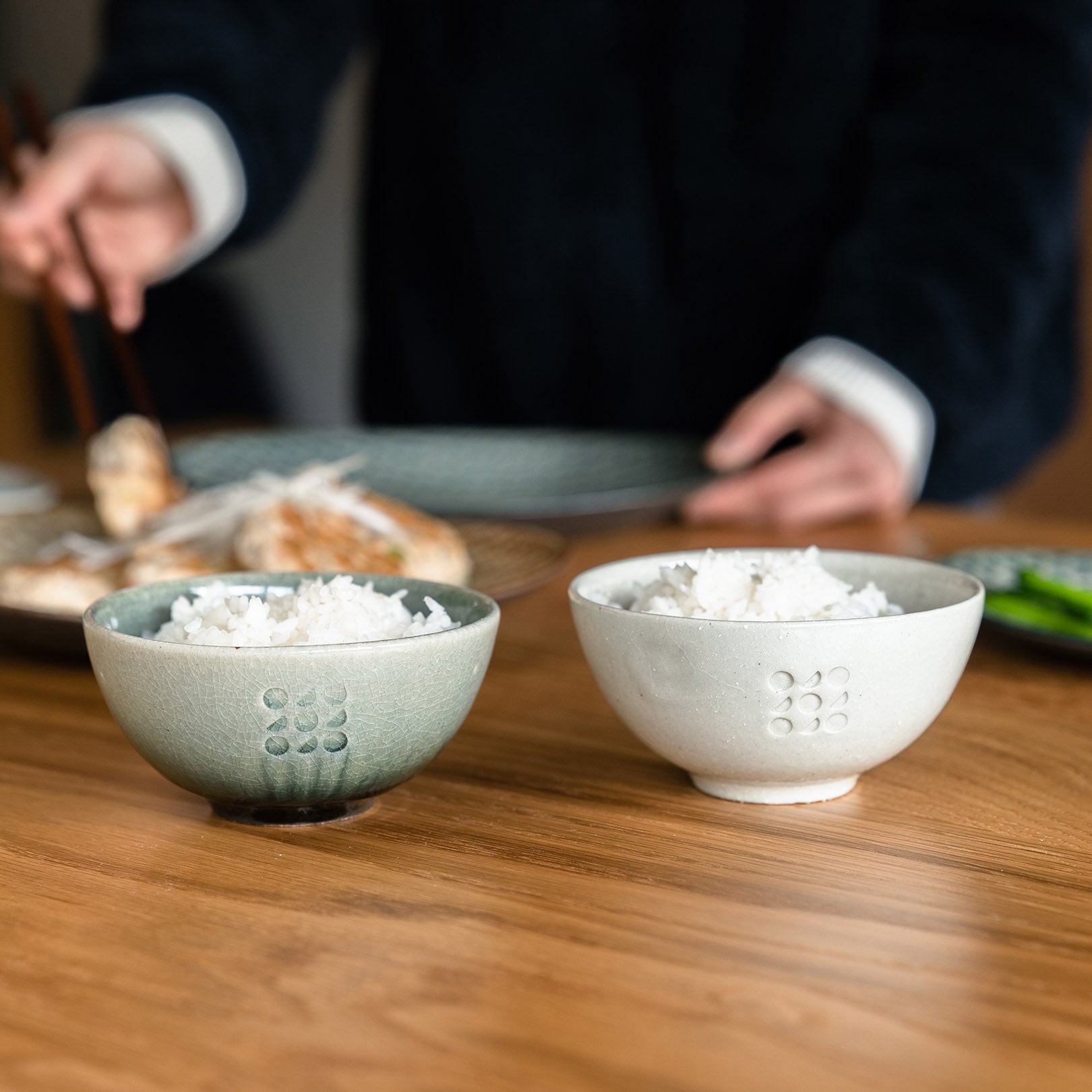 Handcrafted Shigaraki Rice Bowl inCeladon, , – Hitotsuki, made in Japan