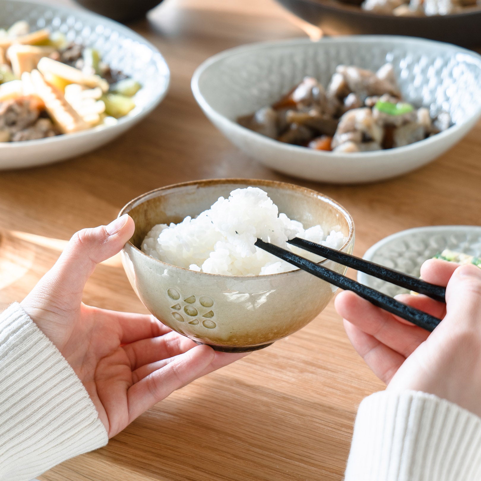Handcrafted Shigaraki Rice Bowl inCeladon, , – Hitotsuki, made in Japan