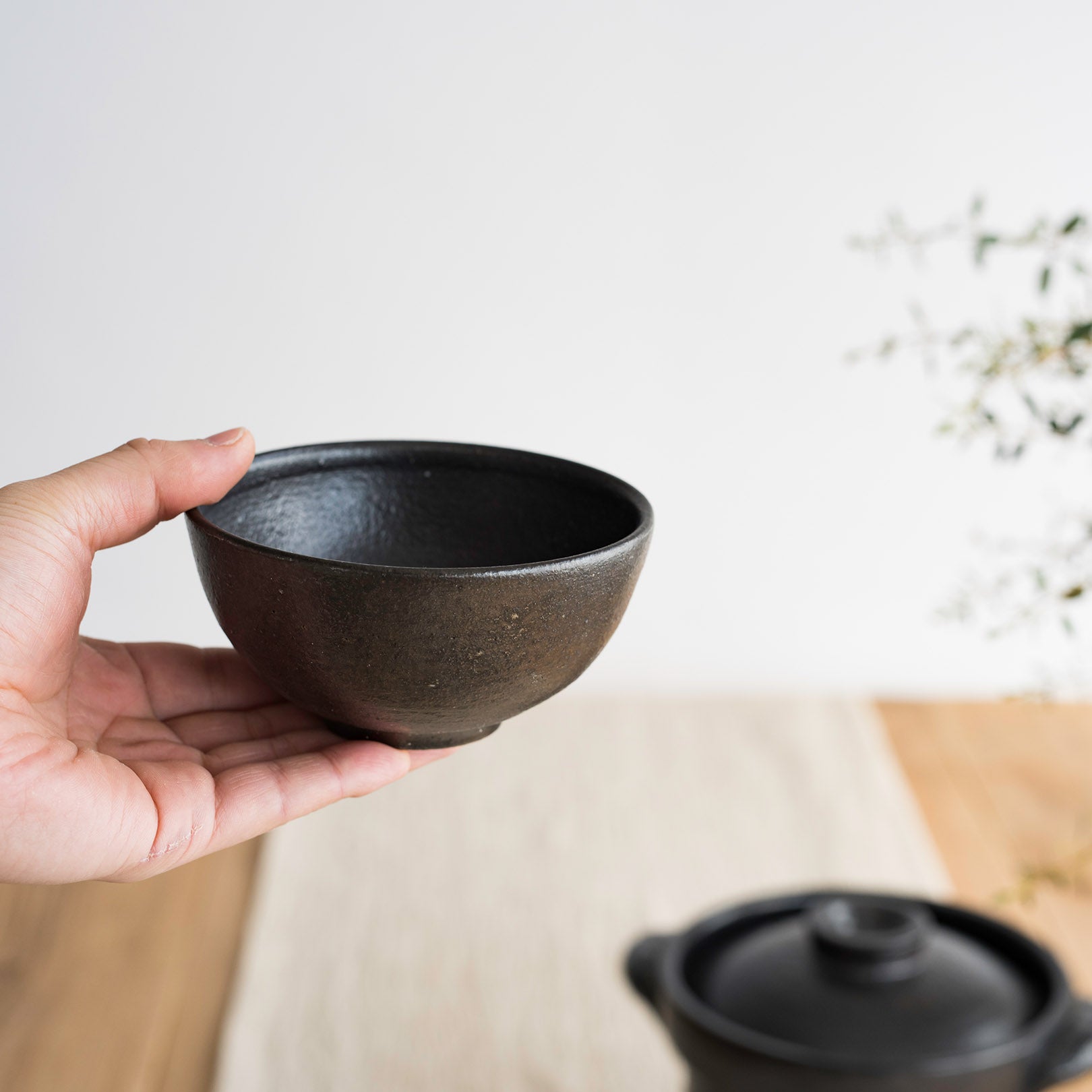 Handcrafted Shigaraki Rice Bowl inReddish Black, , – TEIBAN WARE, made in Japan