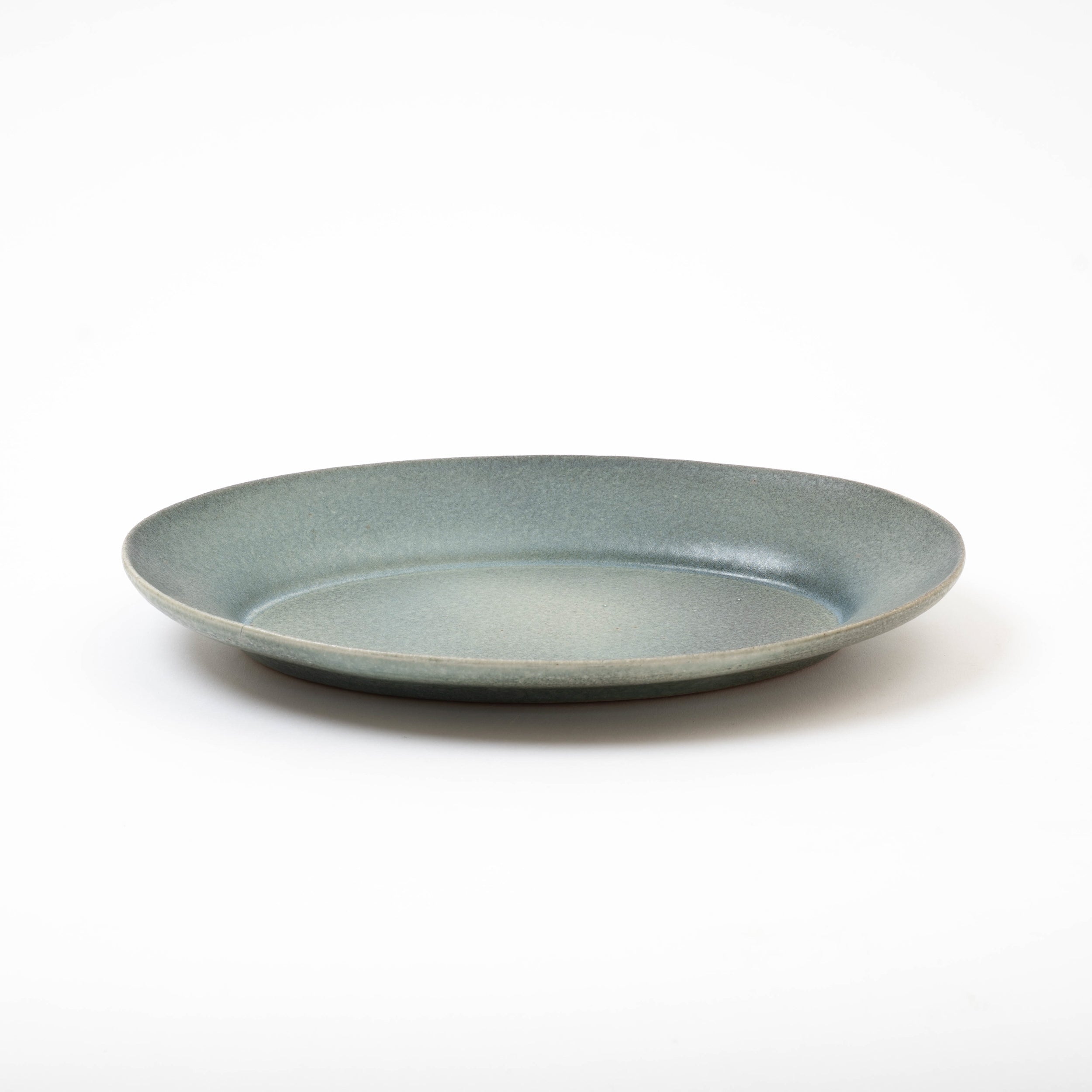 Handcrafted Shigaraki Rim Oval Plate L inCeladon, , – TEIBAN WARE, made in Japan