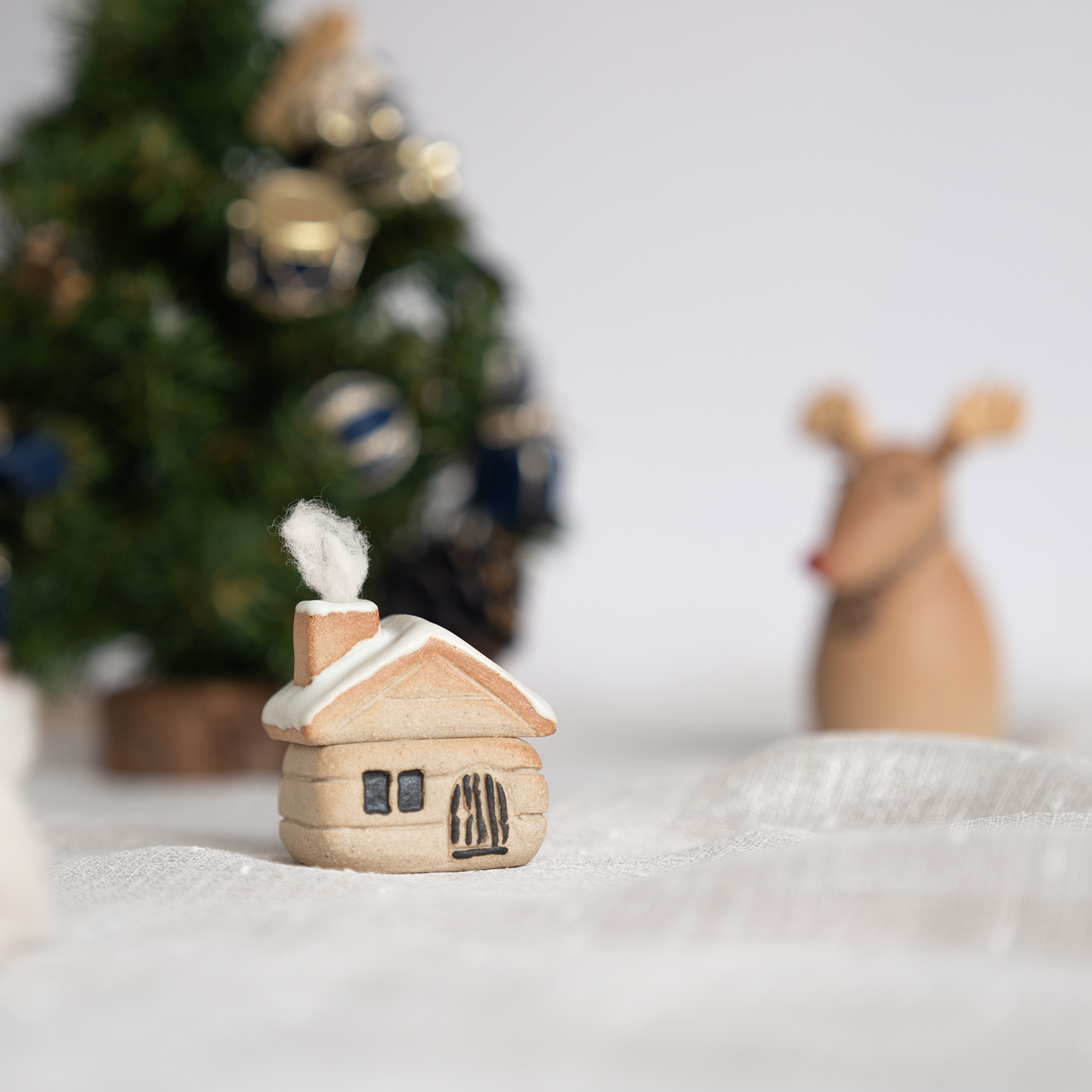 Small Festive Doll-handmade Shigaraki Homeware / Decoration-Christmas-Meizan Kiln