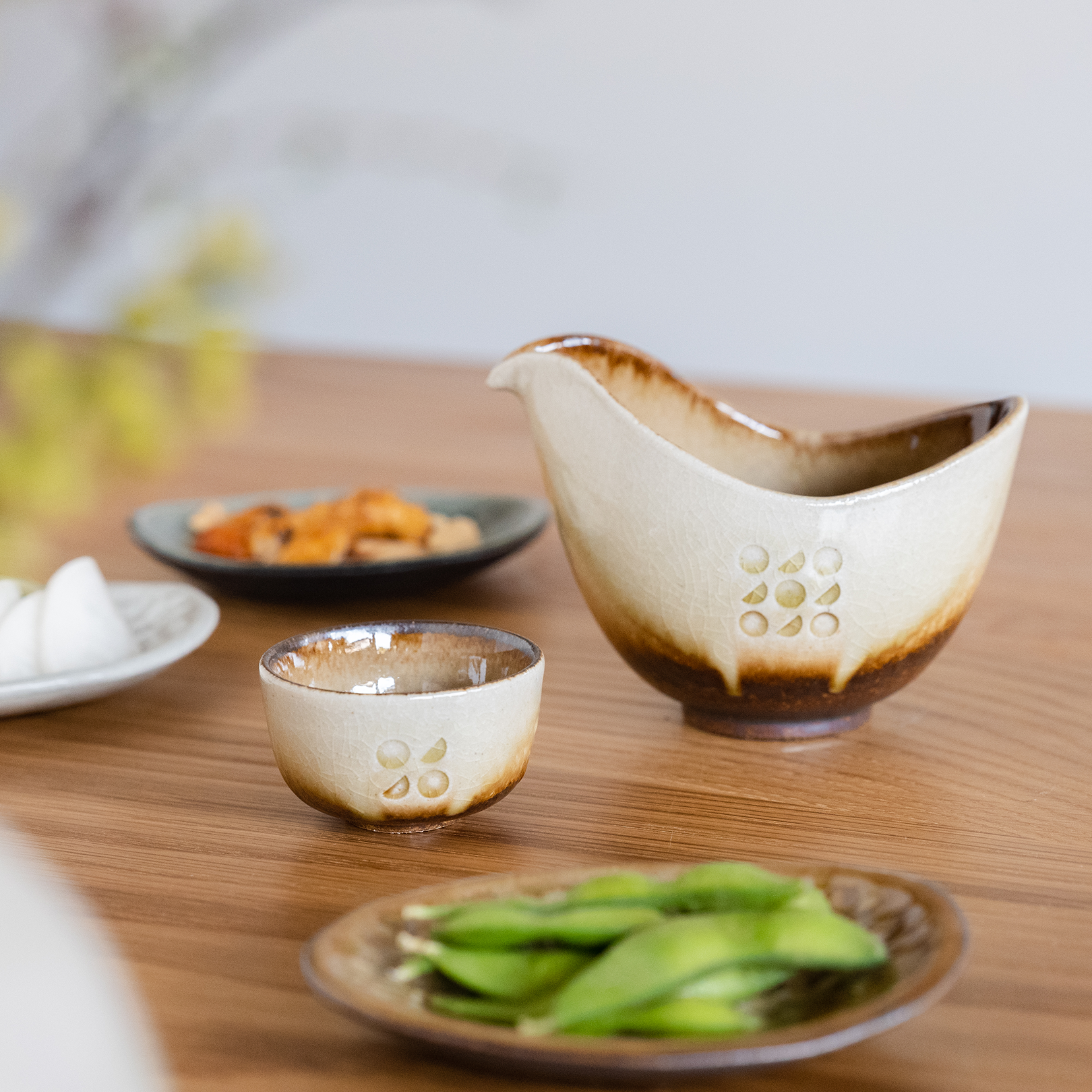 Handcrafted Shigaraki Sake Cup inCeladon, , – Hitotsuki, made in Japan