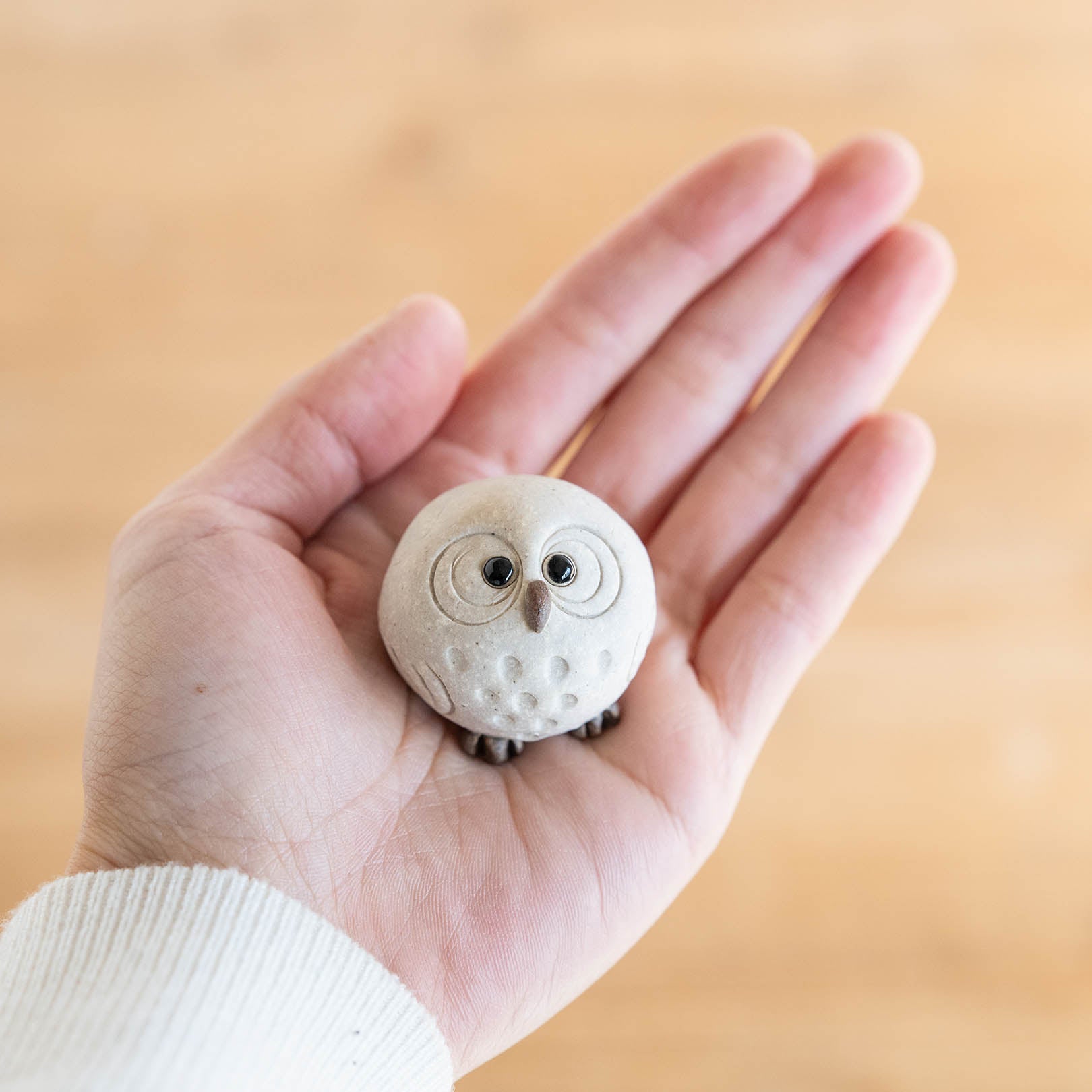 Handcrafted Shigaraki Small Owls L inPerfectly Round Owl, , – hoccori, made in Japan