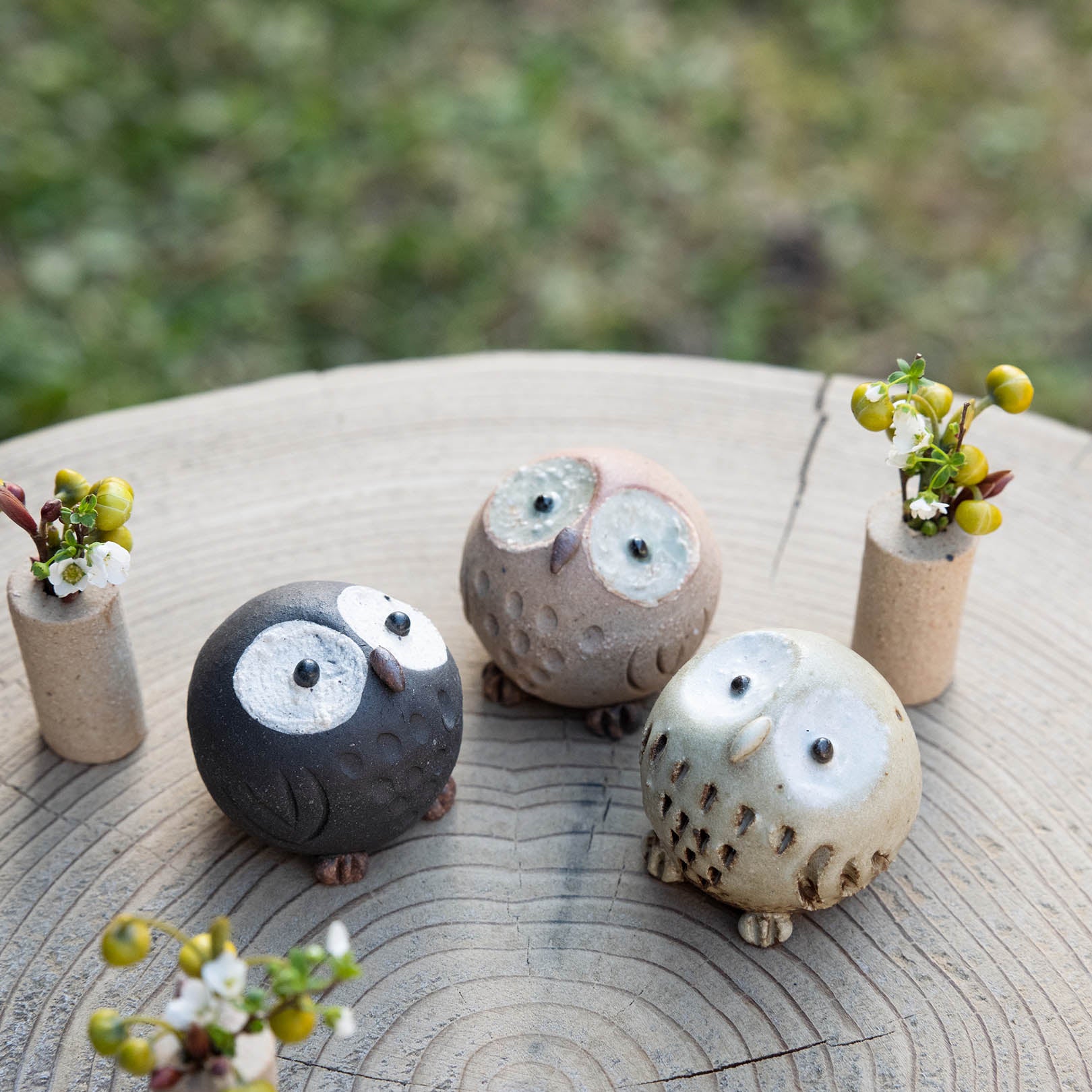 Handcrafted Shigaraki Small Owls L inPerfectly Round Owl, , – hoccori, made in Japan