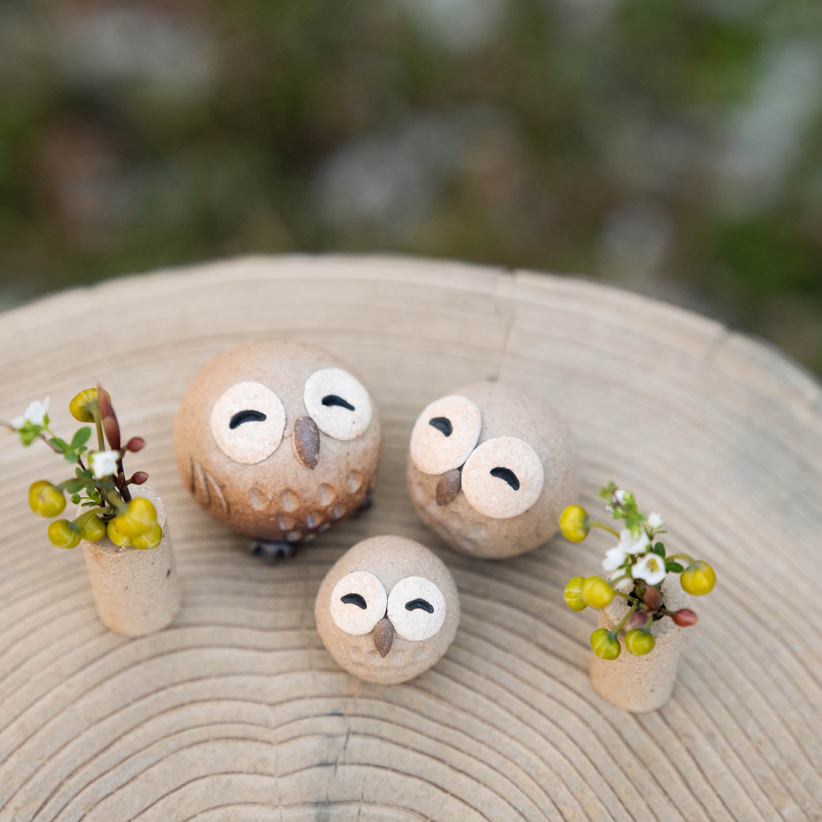 Handcrafted Shigaraki Small Owls L inPerfectly Round Owl, , – hoccori, made in Japan