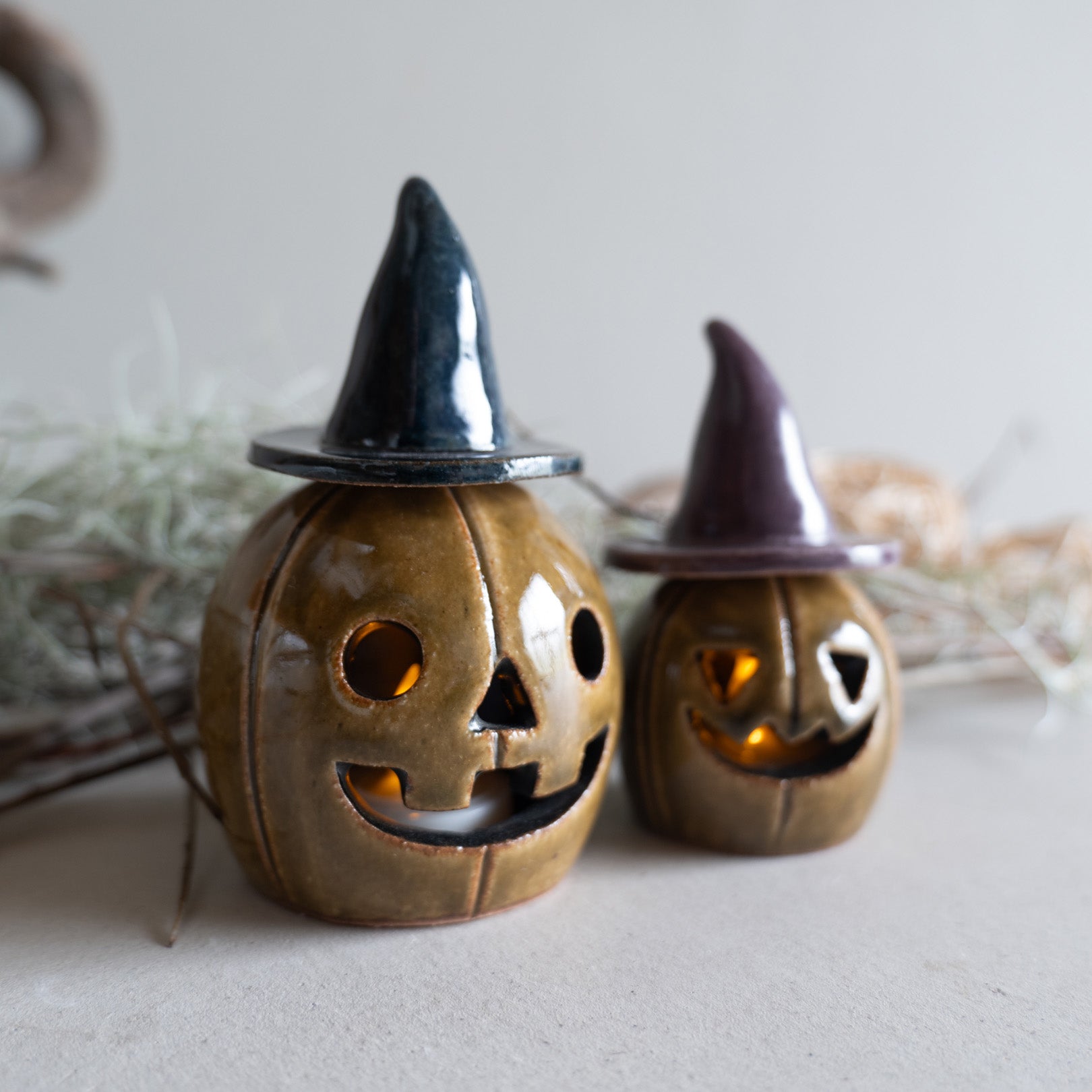 Handcrafted Shigaraki Small Pumpkin inGreen, , – Halloween, made in Japan