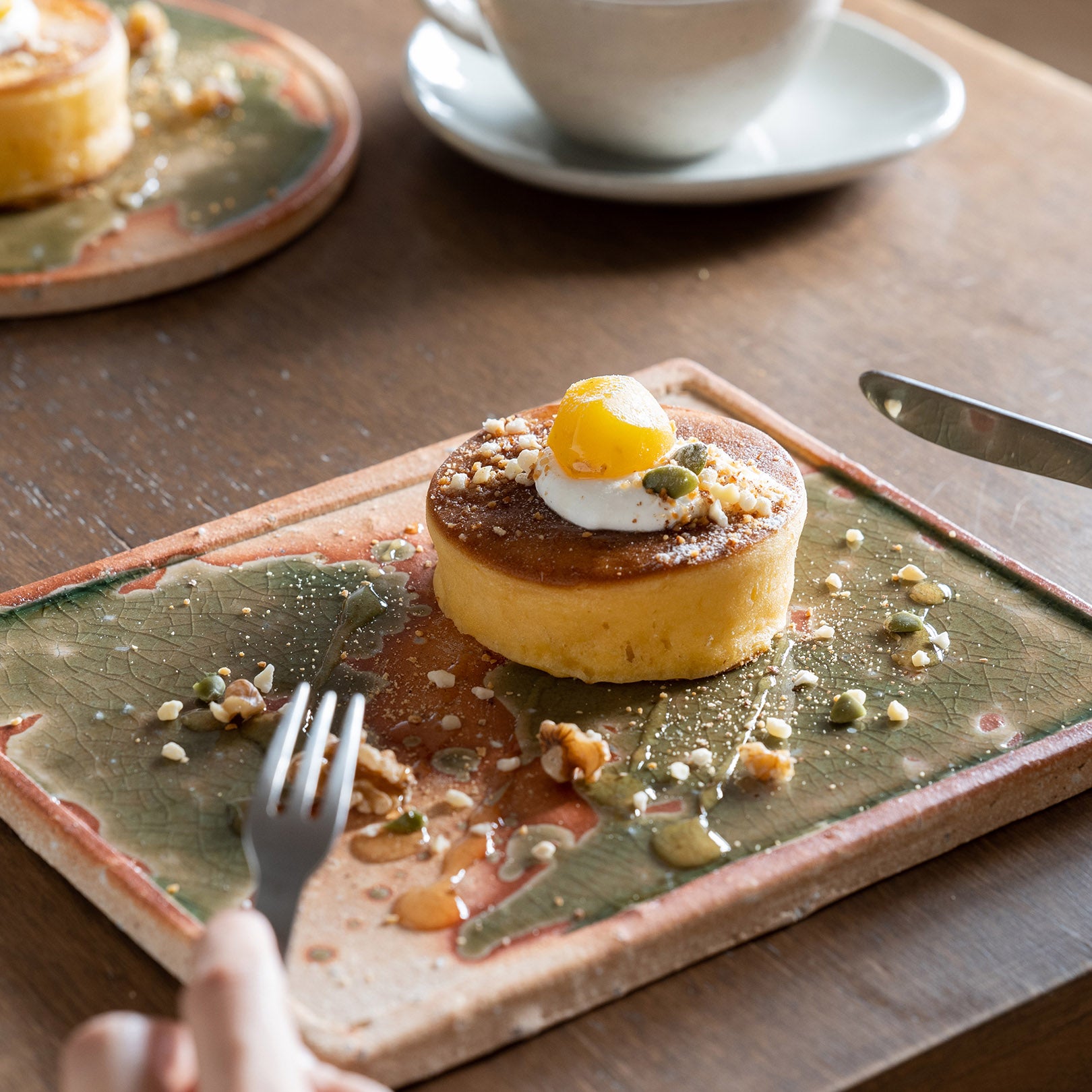 Handcrafted Shigaraki Square Plate L inWhite Glaze, , – Koshigaraki, made in Japan