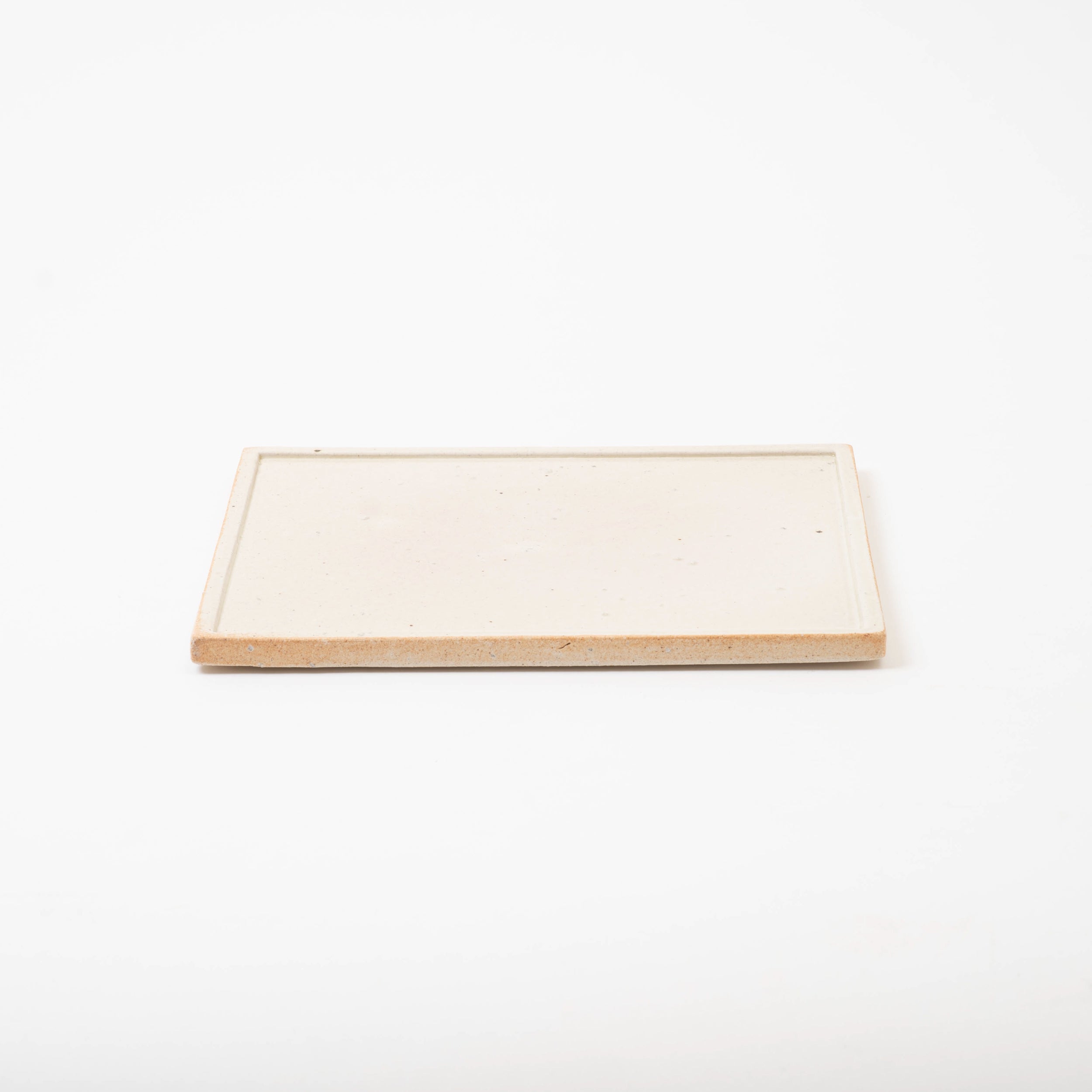 Handcrafted Shigaraki Square Plate L inWhite Glaze, , – Koshigaraki, made in Japan